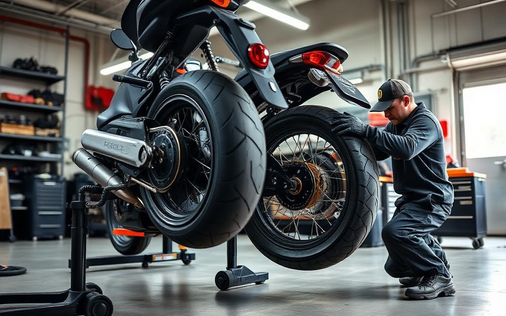 Däckbyte för motorcykel hos MC Sport